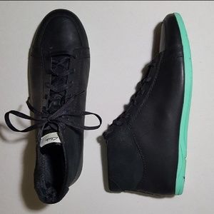 Clarks NEW Black Leather Jaqui Mid Top Sneakers